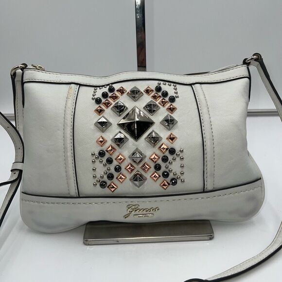 Guess Studded White Studded Crossbody (please look at pics and description) - Picture 1 of 10